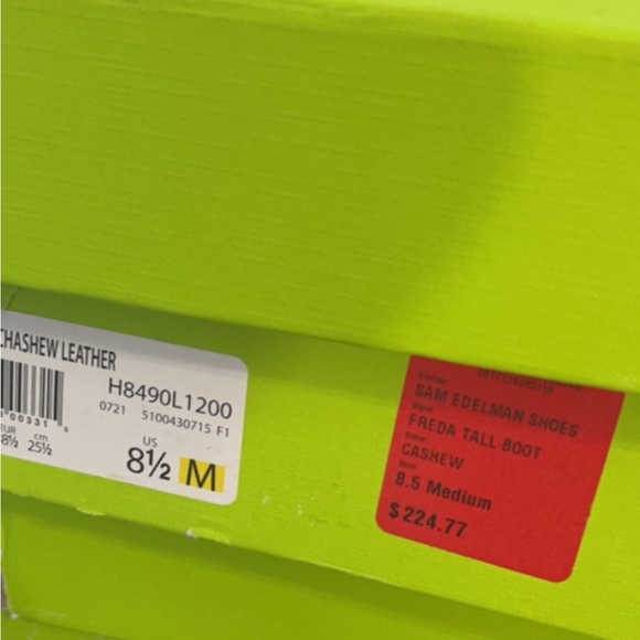 Sam Edelman Freda Tall Leather Riding Boots Tan Size 8.5 Moto Biker Buckles NEW - Picture 16 of 16